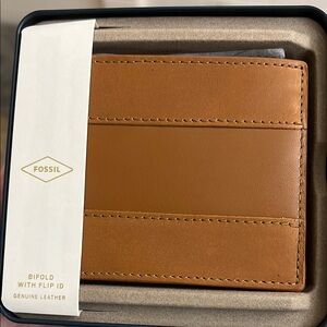 Fossil Brown Leather Bifold Wallet